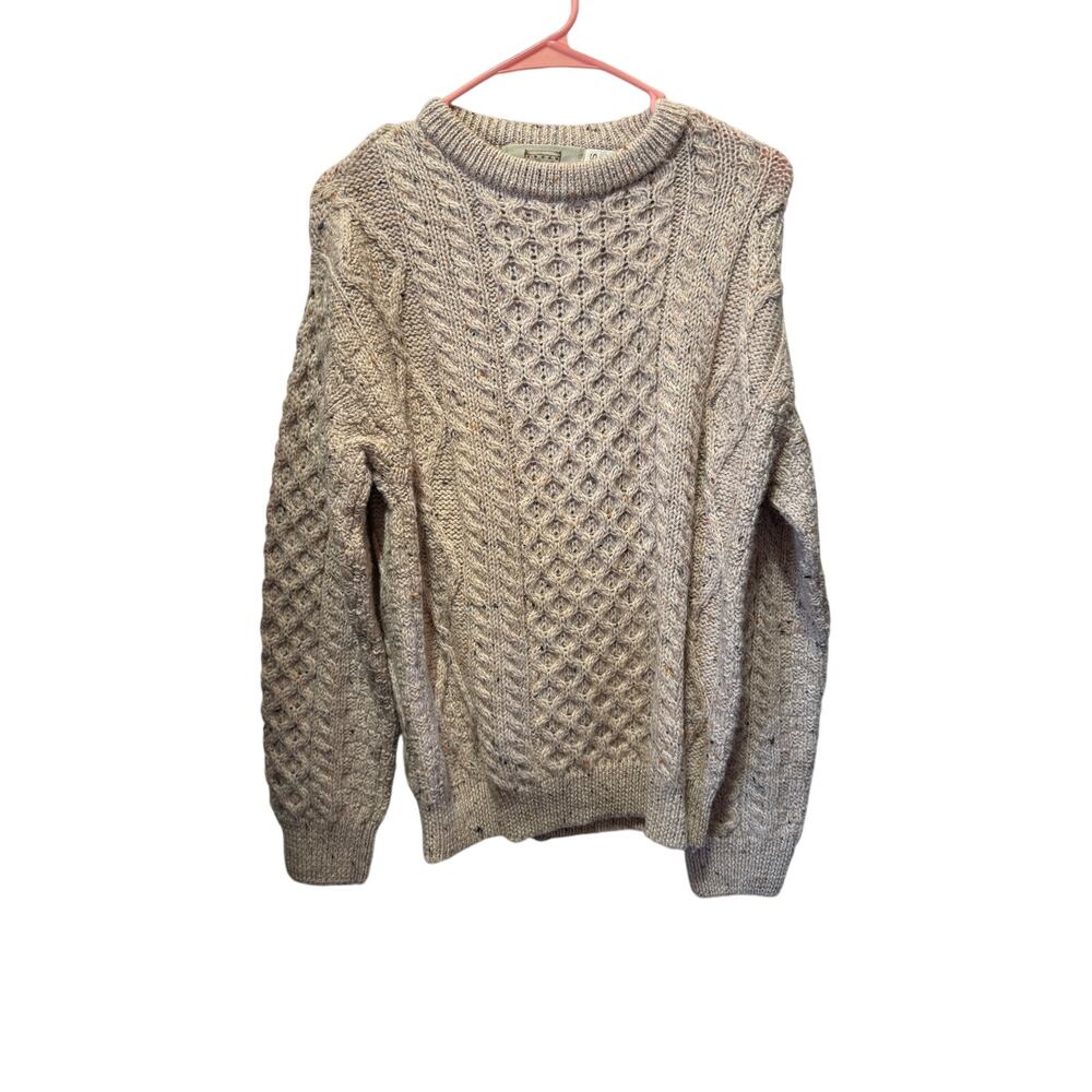 Aran Sweater Market Women’s Traditional Crew Neck 100% Wool Sweater Size S